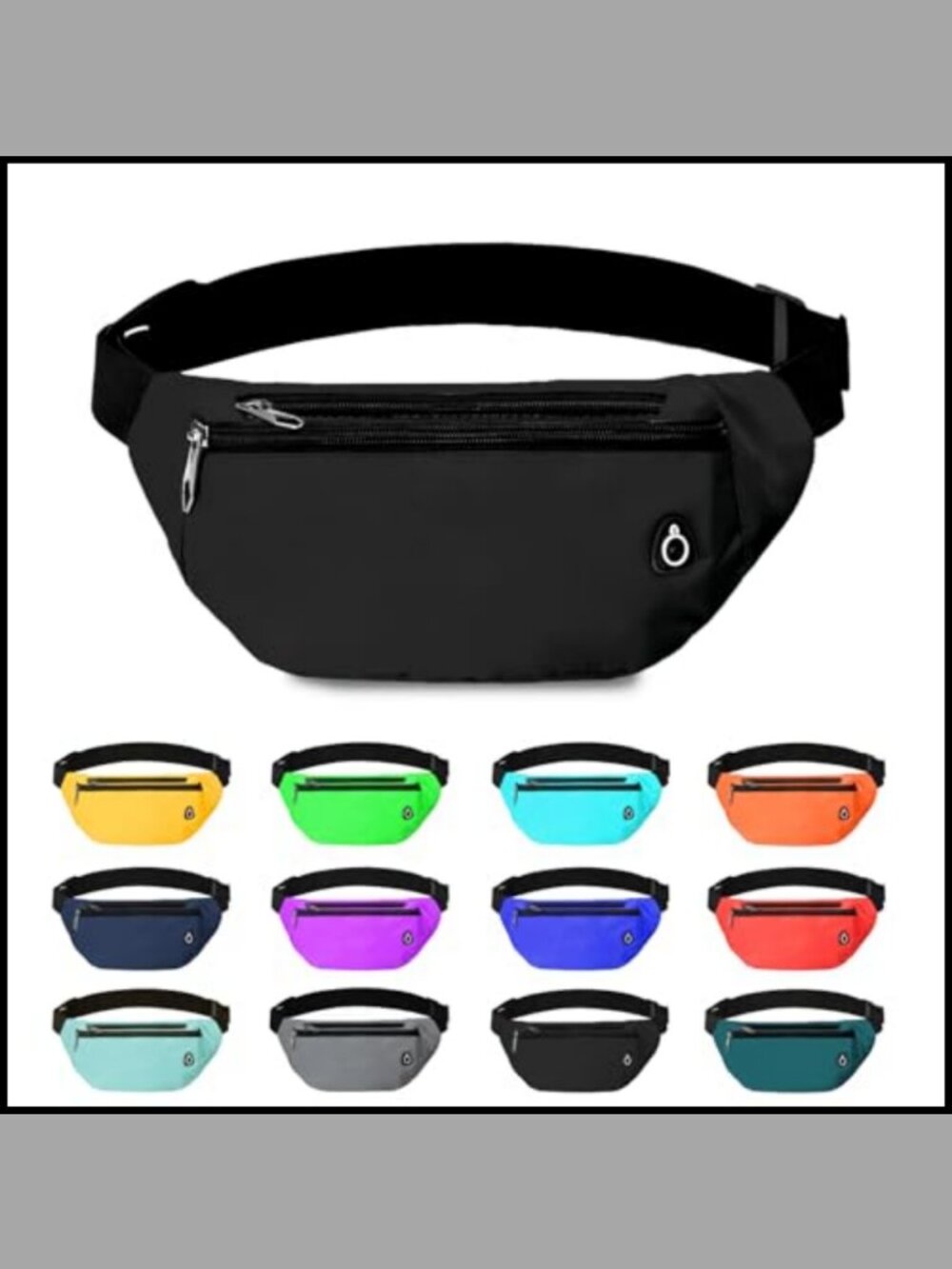 Water Resistant Nylon Crossbody Fanny Pack Waist Bag Travel Hiking Running